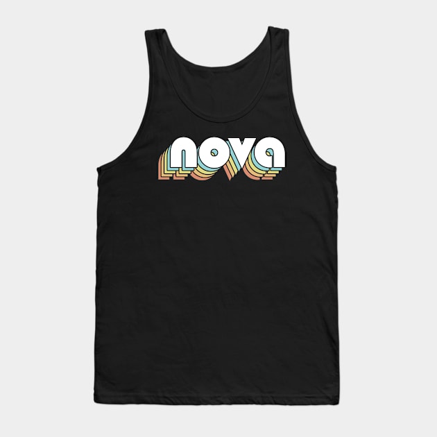 Nova - Retro Rainbow Typography Faded Style Tank Top by Paxnotods